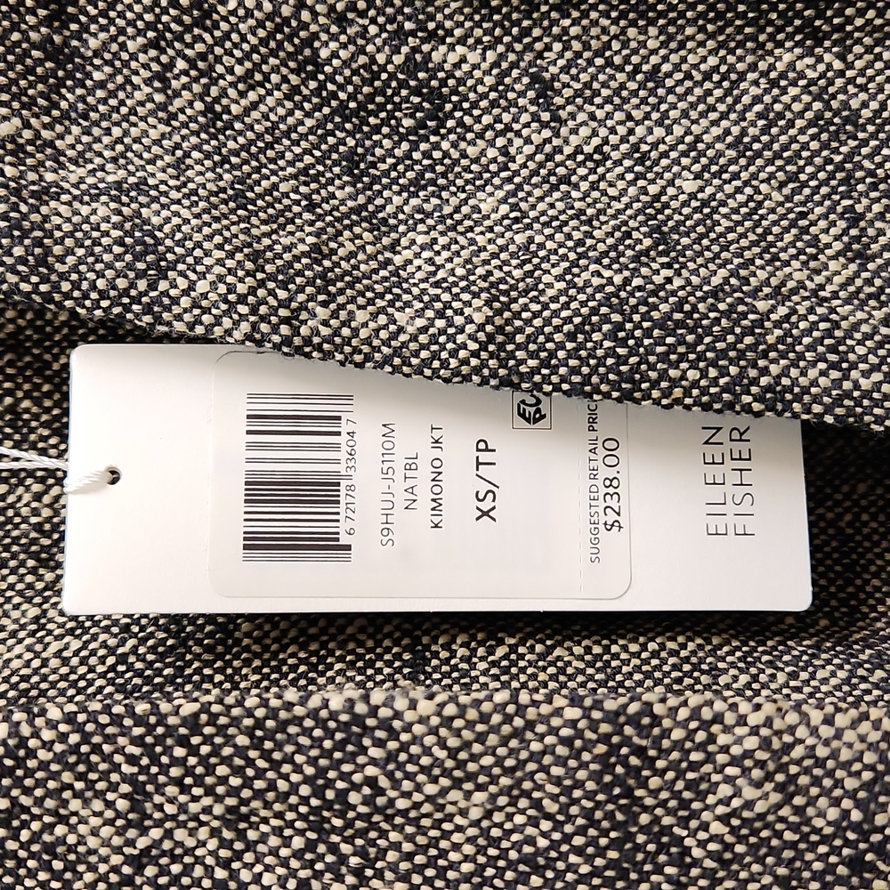 NWT Eileen Fisher Tweedy Organic Cotton Kimono Jacket Size XS - Picture 8 of 8